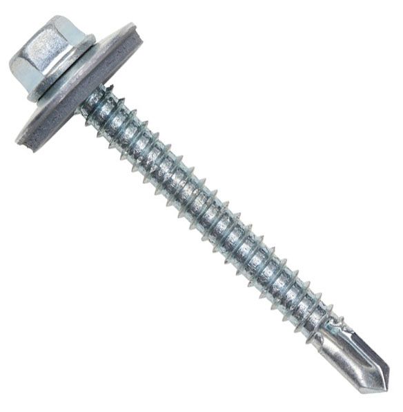 Саморез фасадный для тонких листов 4,5х25 мм с EPDM-шайбой WS 9191, нержавеющая сталь А2 - фото